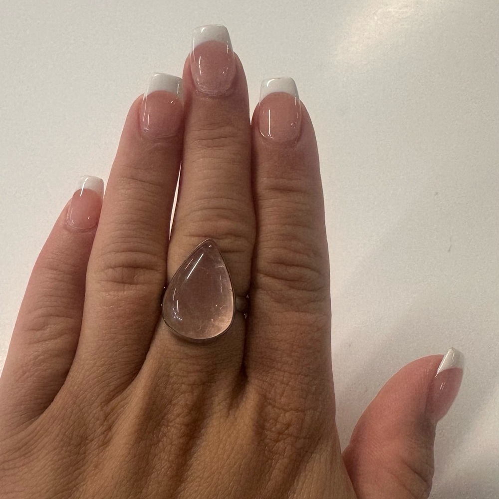 Rose quartz Sterling ring